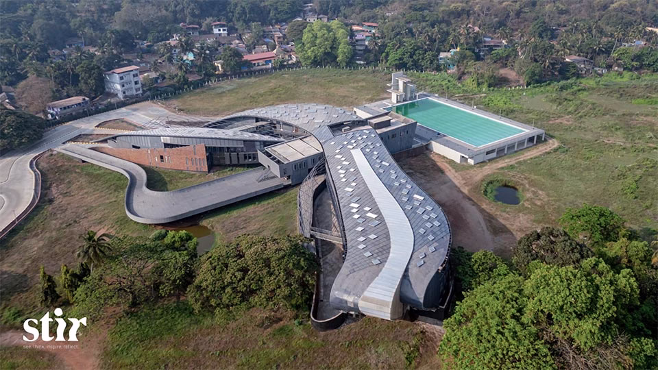 A water sports complex in Goa by M:OFA Studios mimics the force of an ocean wave